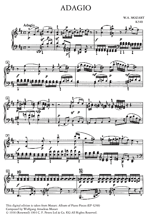 adagio in b minor k540 klavier solo wolfgang amadeus mozart