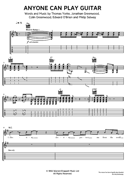 Anyone Can Play Guitar Gitarre TAB
