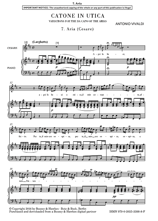 apri le luci e mira (from catone in utica) klavier & gesang antonio vivaldi