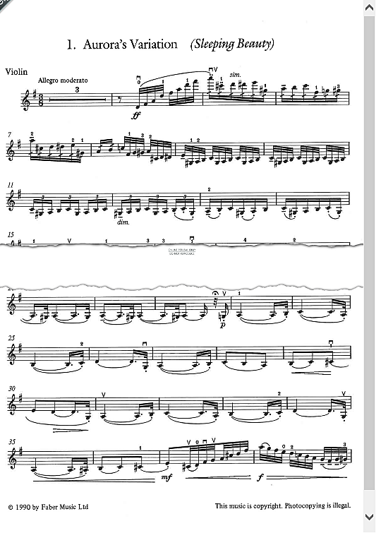 aurora s variation from sleeping beauty  klavier & melodieinstr. pyotr ilyich tchaikovsky