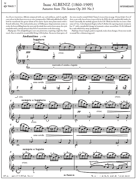 autumn from the seasons op.201, no.3 klavier solo isaac albeniz