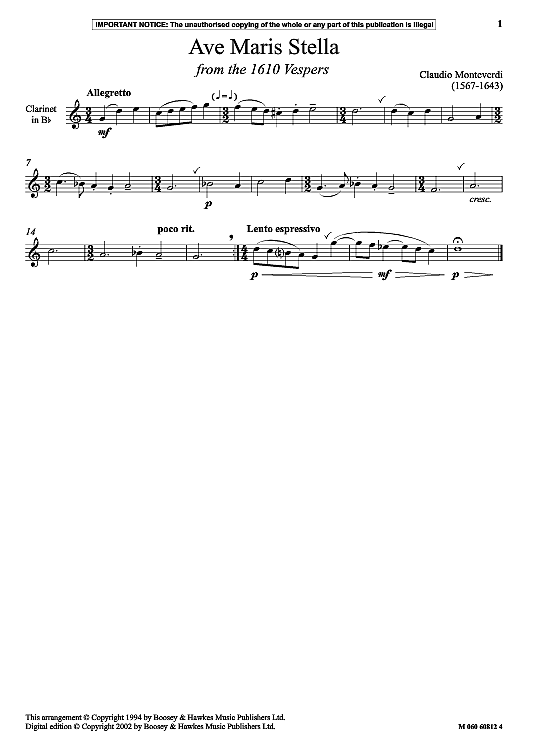 ave maris stella from the 1610 vespers klavier & melodieinstr. claudio monteverdi
