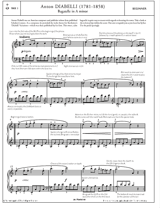 bagatelle in a minor klavier solo anton diabelli