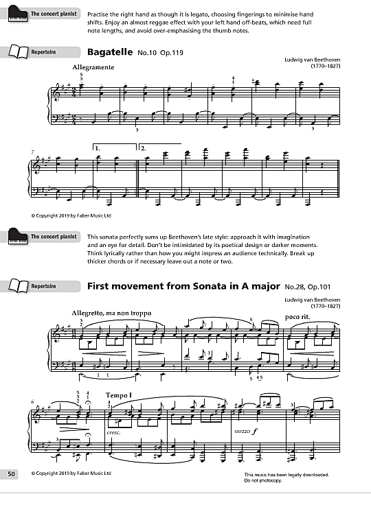 bagatelle no.10, op.119 klavier solo ludwig van beethoven