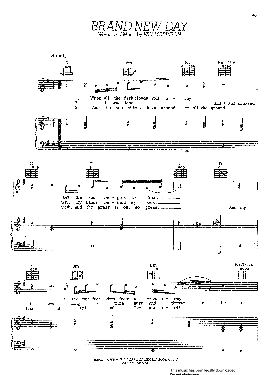 Brand New Day Klavier, Gesang &