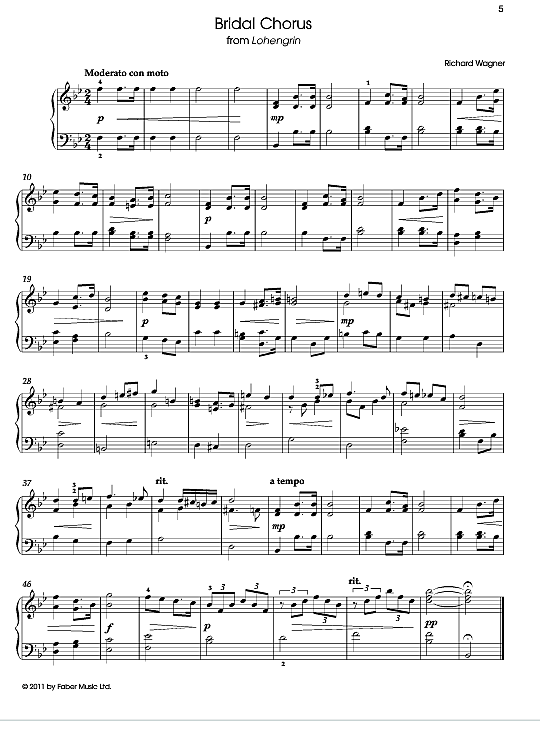 bridal chorus from lohengrin klavier solo richard wagner