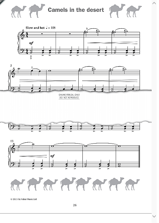 camels in the desert (from 'improve your sight reading! a piece a week piano grade 1') klavier solo paul harris