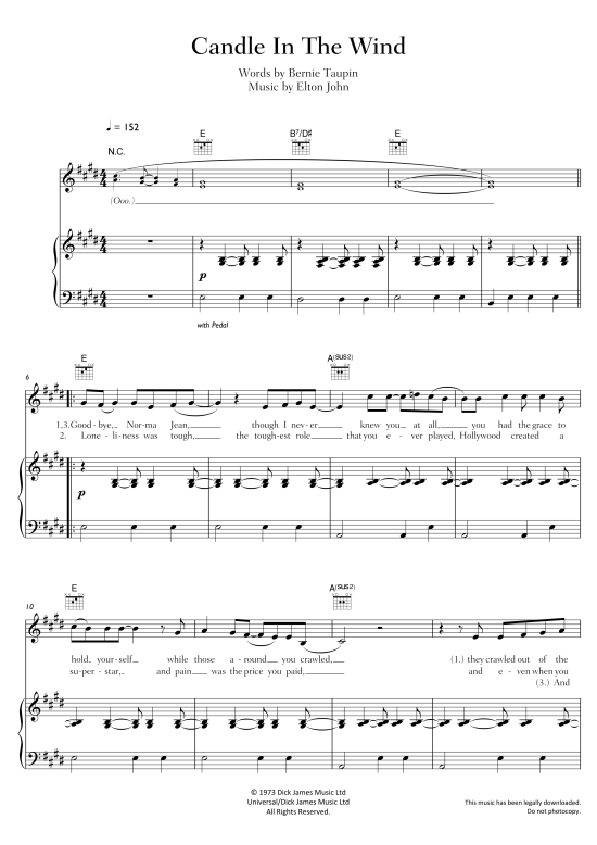 candle in the wind klavier gesang & gitarre ed sheeran