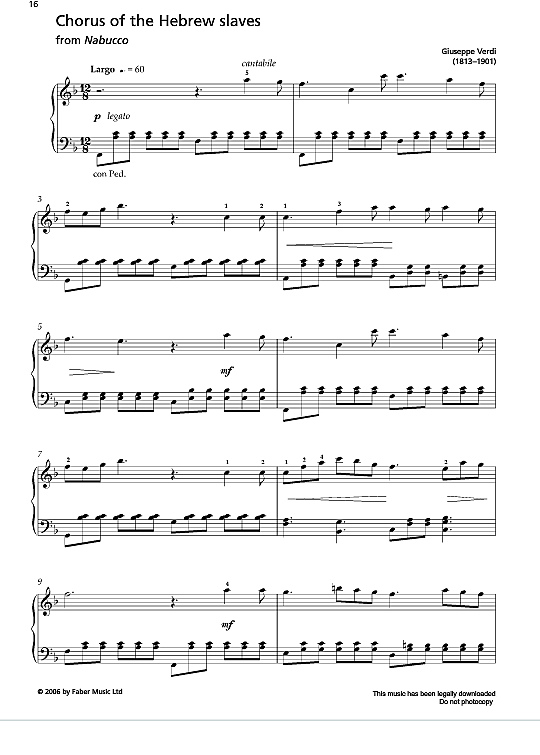 chorus of the hebrew slaves from nabucco klavier solo giuseppe verdi