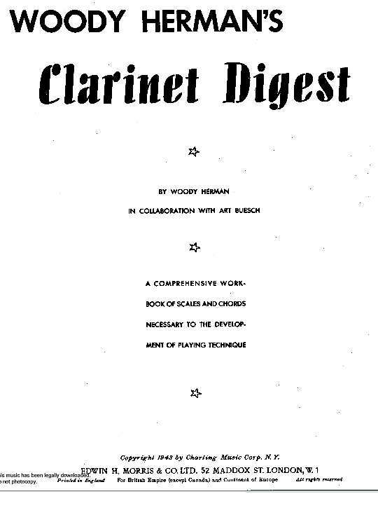 clarinet digest solo 1 st. woody herman