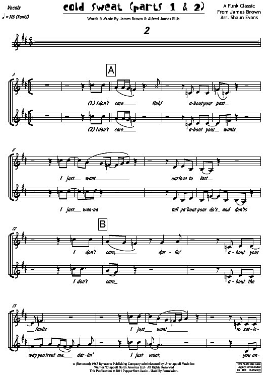 cold sweat (parts 1 & 2) band: 4 bläser mit 2 trompeten james brown