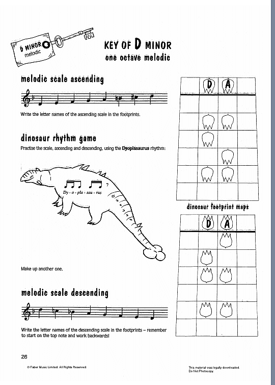 d melodic minor scale/theme from abdelazer solo 1 st. mary cohen