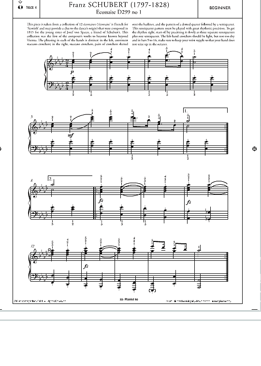 ecossaise d299 no.1 klavier solo franz schubert