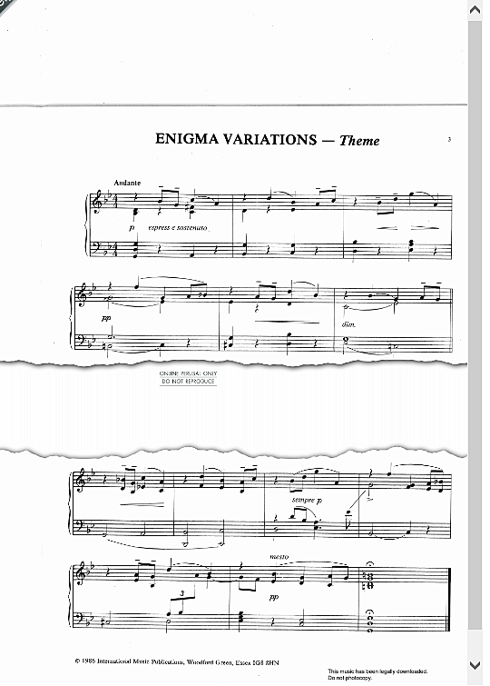 enigma theme from enigma variations  klavier solo edward elgar
