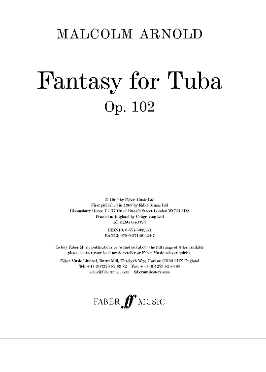 fantasy for tuba op.102 solo 1 st. malcolm arnold
