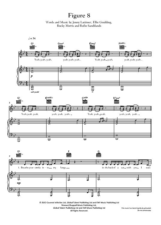 figure 8 klavier gesang & gitarre ellie goulding