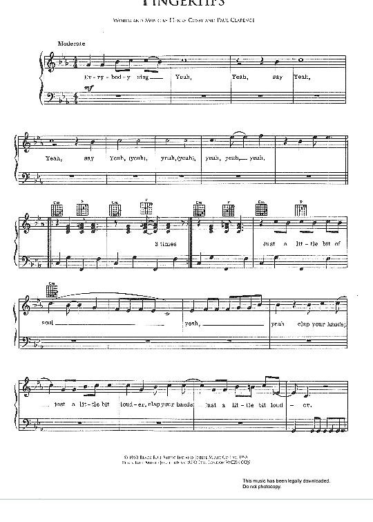Fingertips Part 2 Klavier, Gesang & Gitarre PDF Noten von Stevie