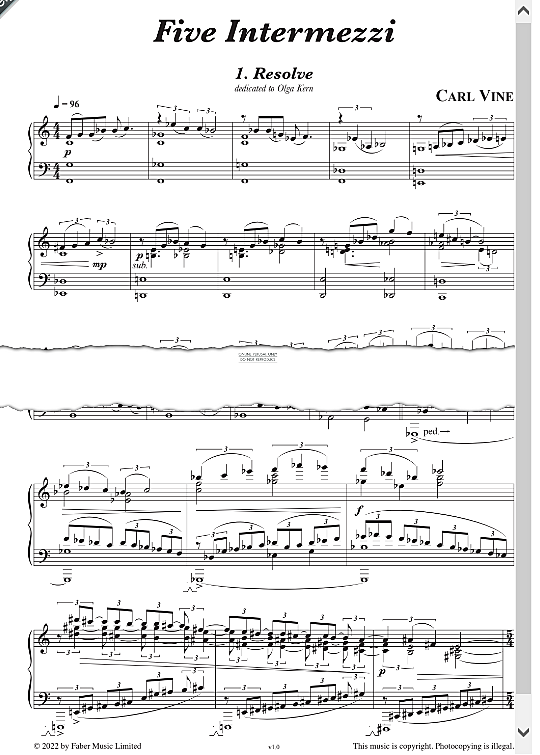 five intermezzi klavier solo carl vine