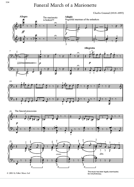 Funeral March of A Klavier Solo PDF Noten von Charles