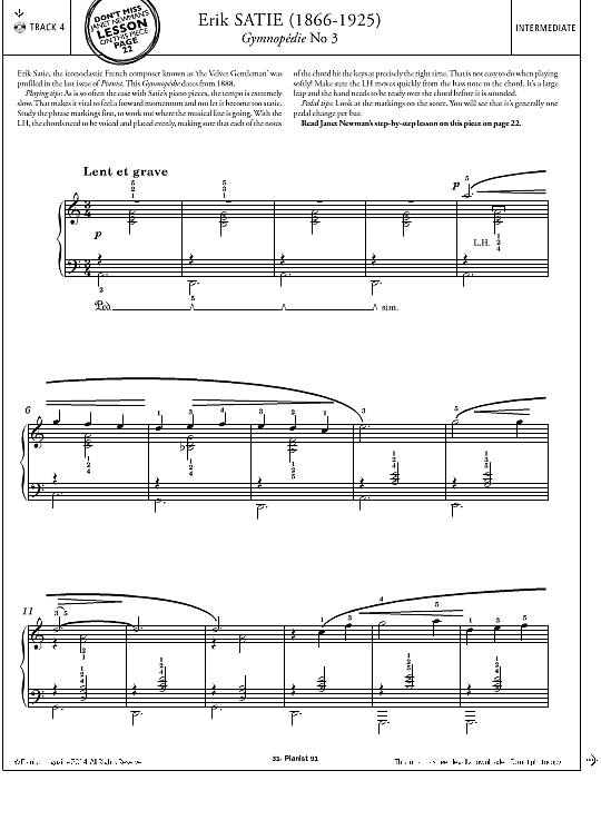 gymnopedie no.3 klavier solo erik satie