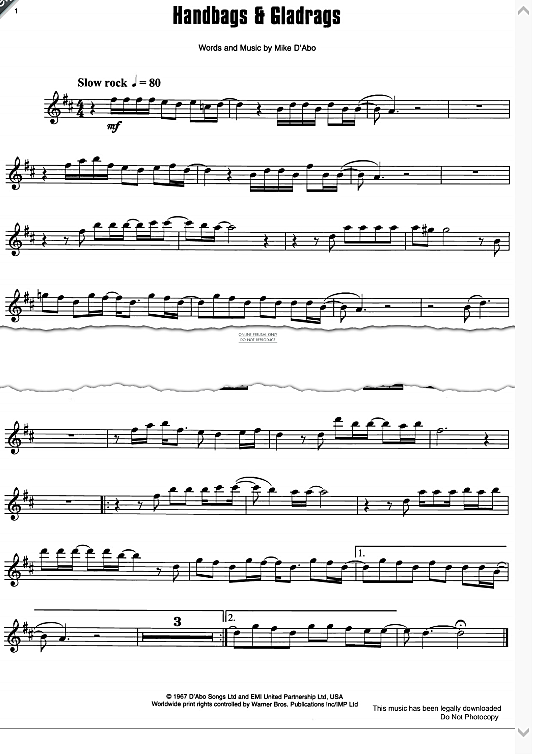 Handbags And Gladrags Solo 1 St. PDF Noten von Rod Stewart in fbd4984