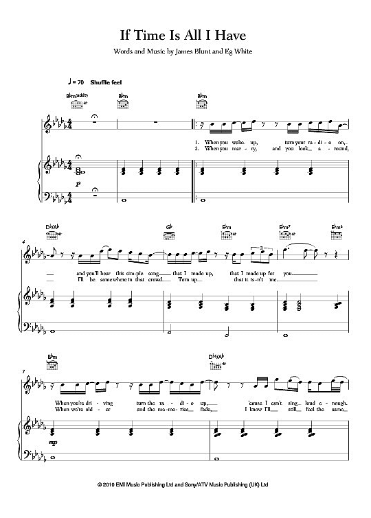 If time is all i have klavier gesang gitarre pdf noten von james