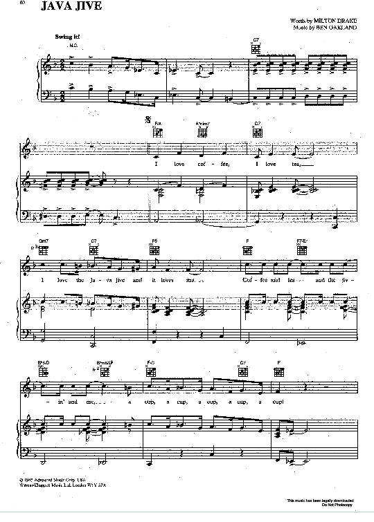 Java Jive Sheet Music The Ink Spots Real Book Melody,, 51 OFF