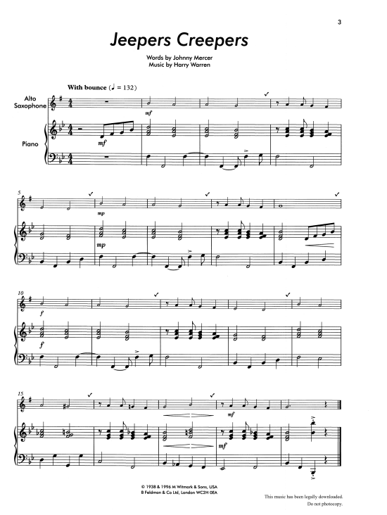 Jeepers Creepers Klavier & Melodieinstr. PDF Noten von Louis