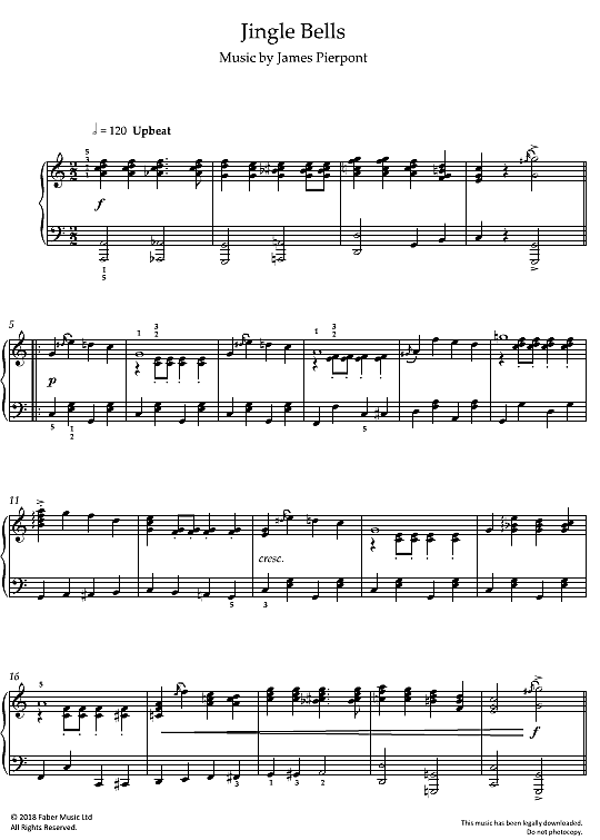 Jingle Bells Klavier Solo PDF Noten von Traditional in C Dur fbd35303