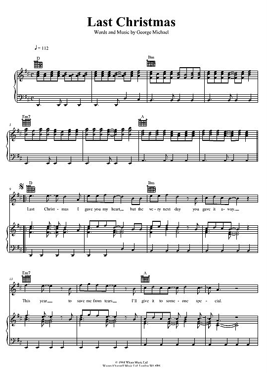 Ласт кристмас джордж. Ласт Кристмас Ноты. Last Christmas Ноты. Last Christmas песня.