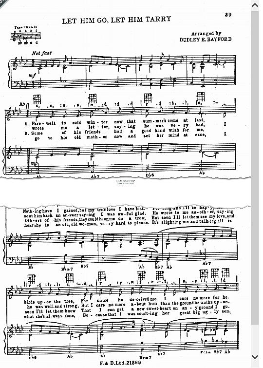 Let Him Go, Let Him Tarry Klavier & Gesang PDF Noten von Traditional in As Dur fbd46946