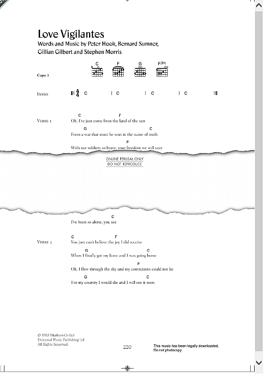 Love Vigilantes Melodie & Akkorde PDF Noten von Iron & Wine in C Dur