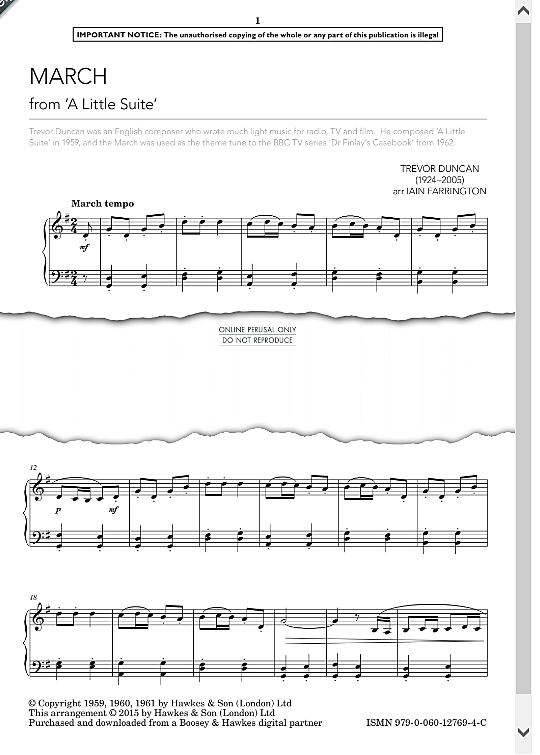 march from 'a little suite' klavier solo trevor duncan