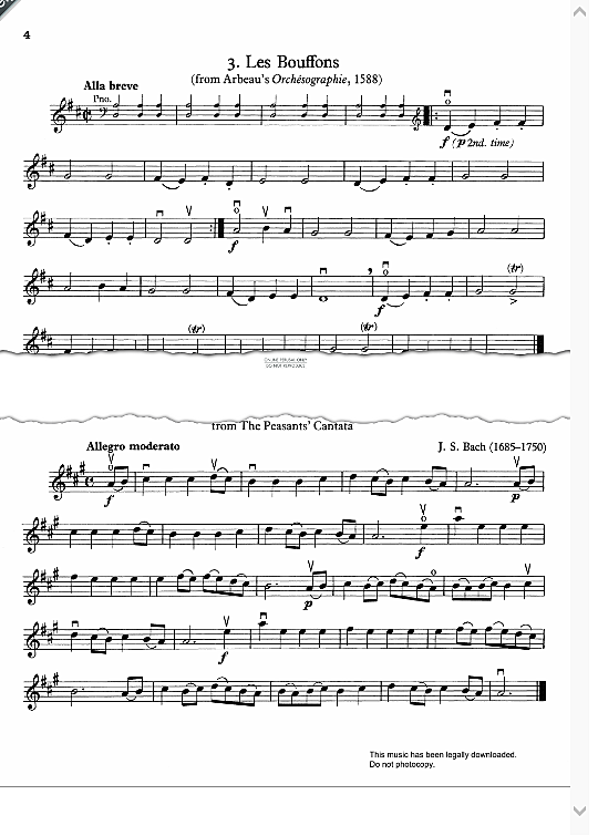 march from the peasants cantata  klavier & melodieinstr. johann sebastian bach