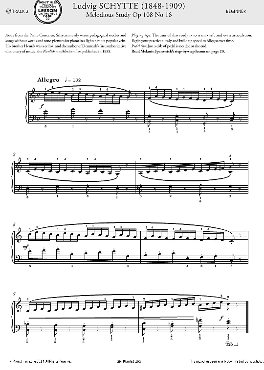 melodious study op.108, no.16 klavier solo ludvig schytte