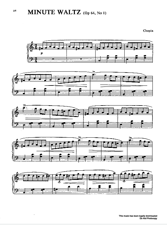 minute waltz op.64, no.1 klavier solo frederic chopin