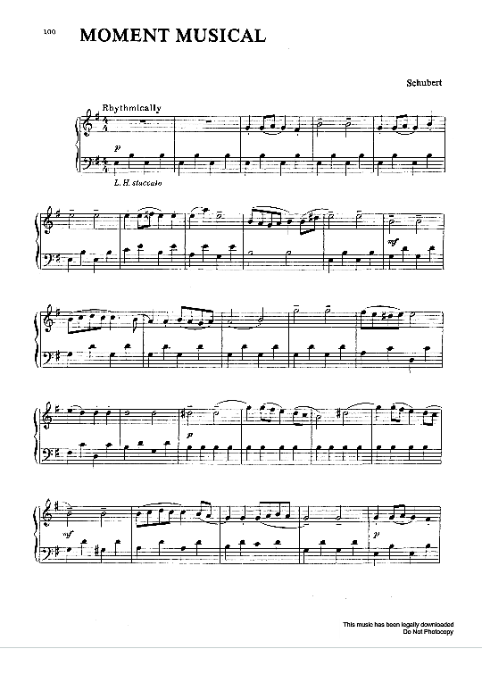 Moment Musical Klavier Solo PDF Noten von Franz Schubert in G Dur fbd5529