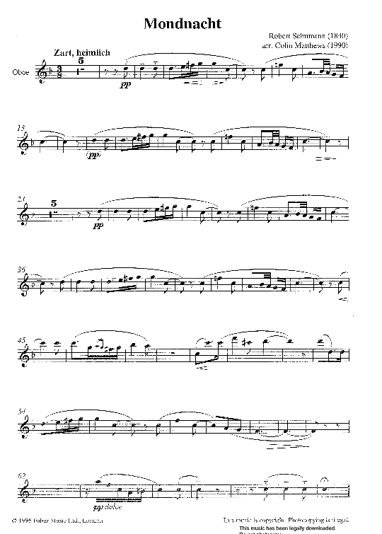 mondnacht instrumental parts robert schumann