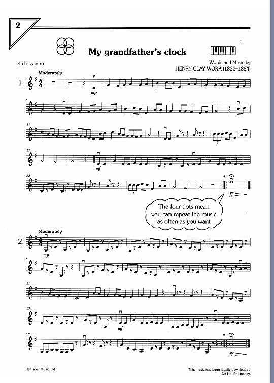 My Grandfather s Clock Flexible Ensemble Einzelstimmen PDF Noten von