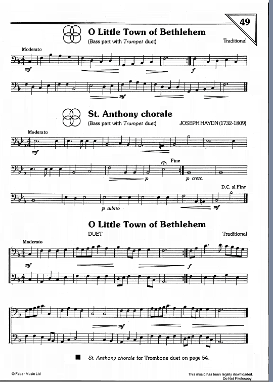 o little town of bethlehem/st. anthony chorale flexible ensemble einzelstimmen traditional