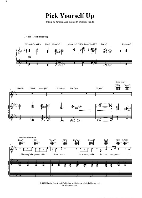 Pick Yourself Up Klavier, Gesang & Gitarre PDF Noten von Diana Krall