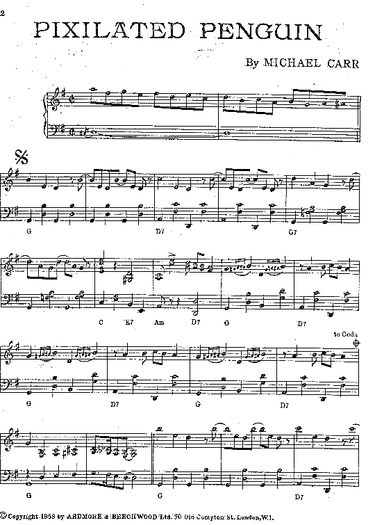 pixilated penguin klavier solo michael carr