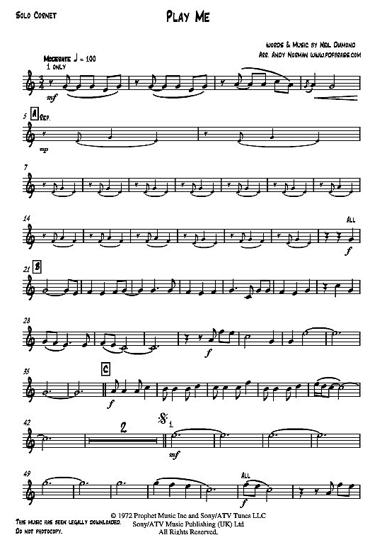 Play Me Brass Band PDF Noten von Neil Diamond in fbd15733