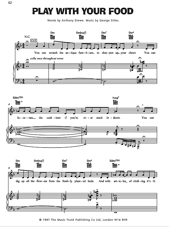 Play With Your Food from Honk! Klavier, Gesang & Gitarre PDF Noten