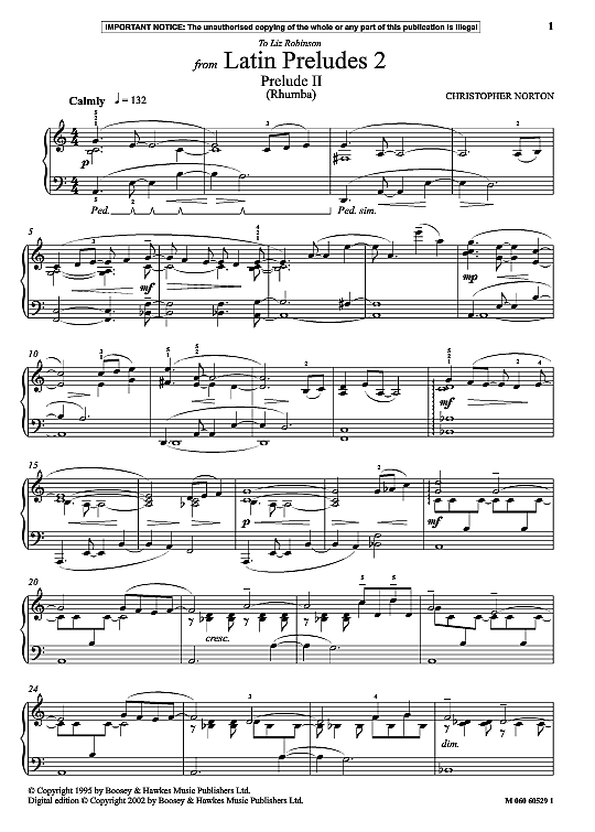 prelude ii rhumba from latin preludes klavier solo christopher norton