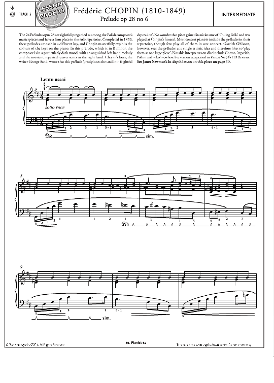 prelude op.28 no.6 klavier solo frederic chopin