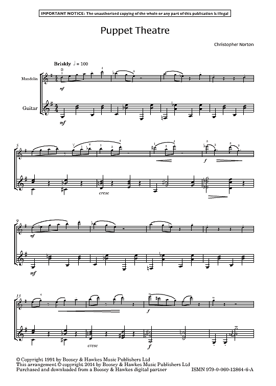 Puppet Theatre Melodieinstr. & Begleitung PDF Noten von Christopher