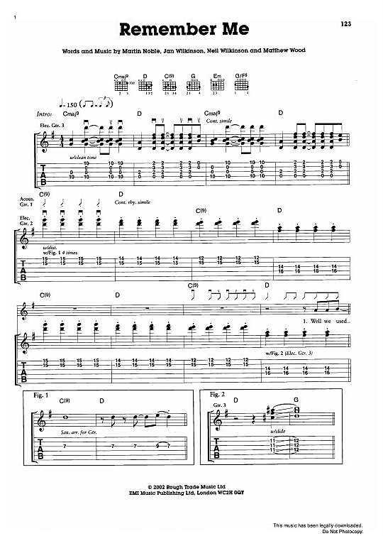 Remember Me Gitarre TAB PDF Noten von The Zutons in fbd3232