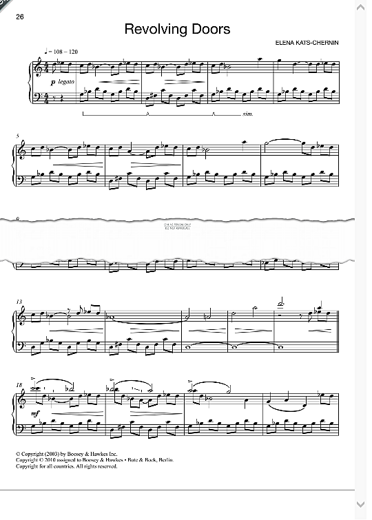 Revolving Doors Klavier Solo PDF Noten von Elena KatsChernin in fbd47410
