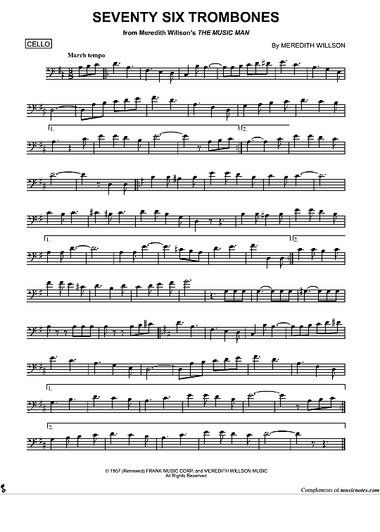 seventy six trombones solo 1 st. meredith willson